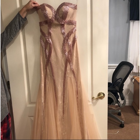 NWT Fancy dress prom dress wedding guest dress size 14 elegant dress sparkles - Picture 1 of 16